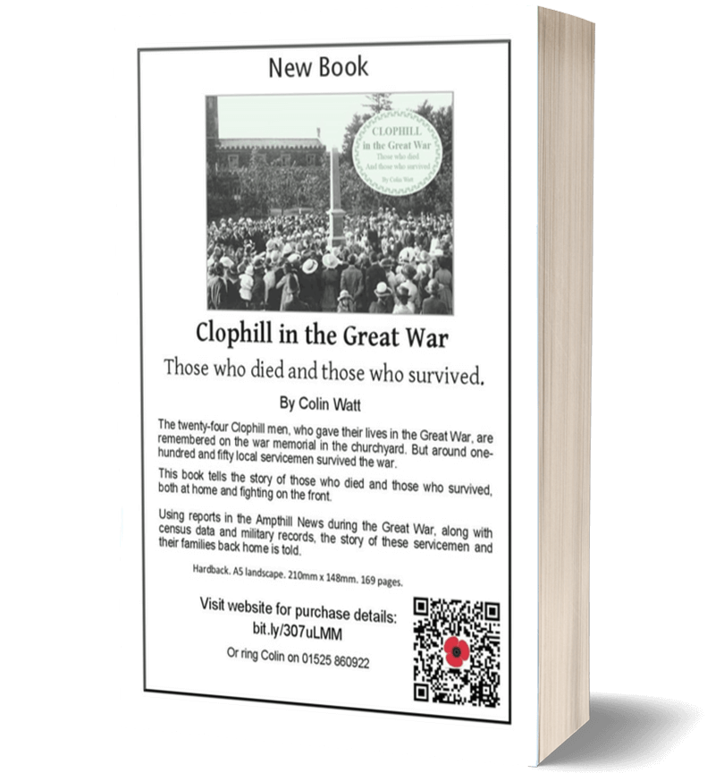 Clophill in the great war book cover